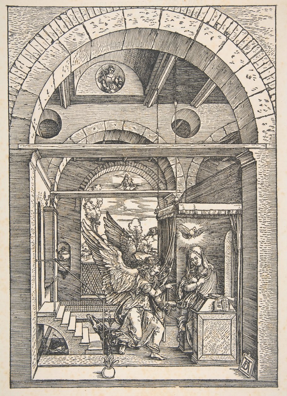 The Annunciation, from The Life of the Virgin, Latin Edition, 1511 by Albrecht Dürer