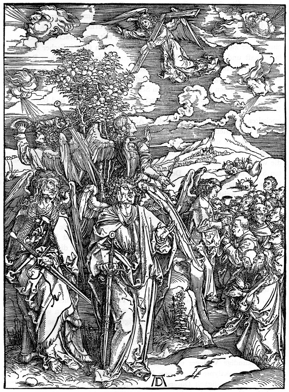 The Four Angels holding the winds by Albrecht Dürer