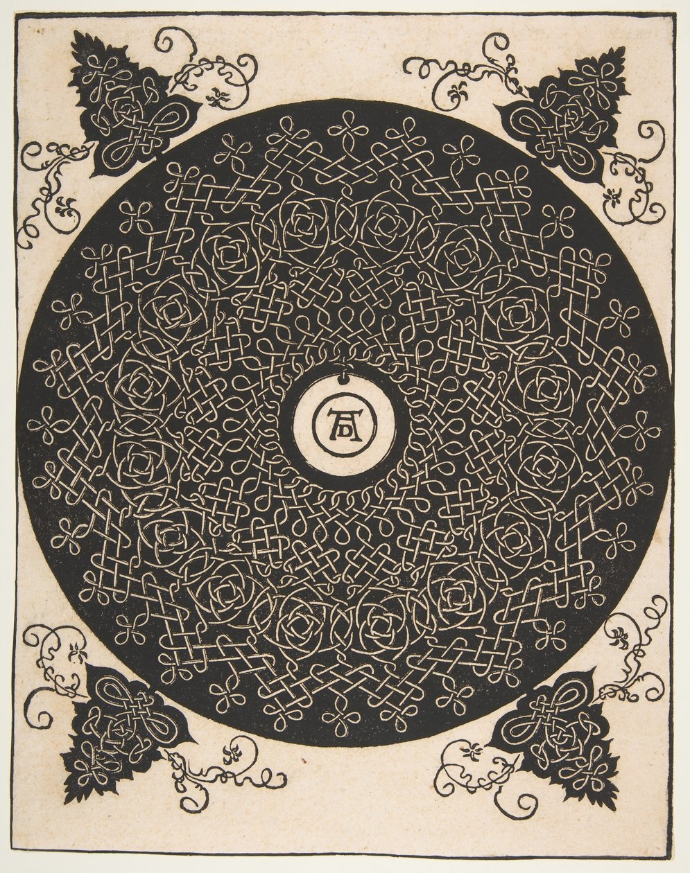 The Fourth Knot. Interlaced Roundel with a Round Medallion in its Center, after 1528 by Albrecht Dürer