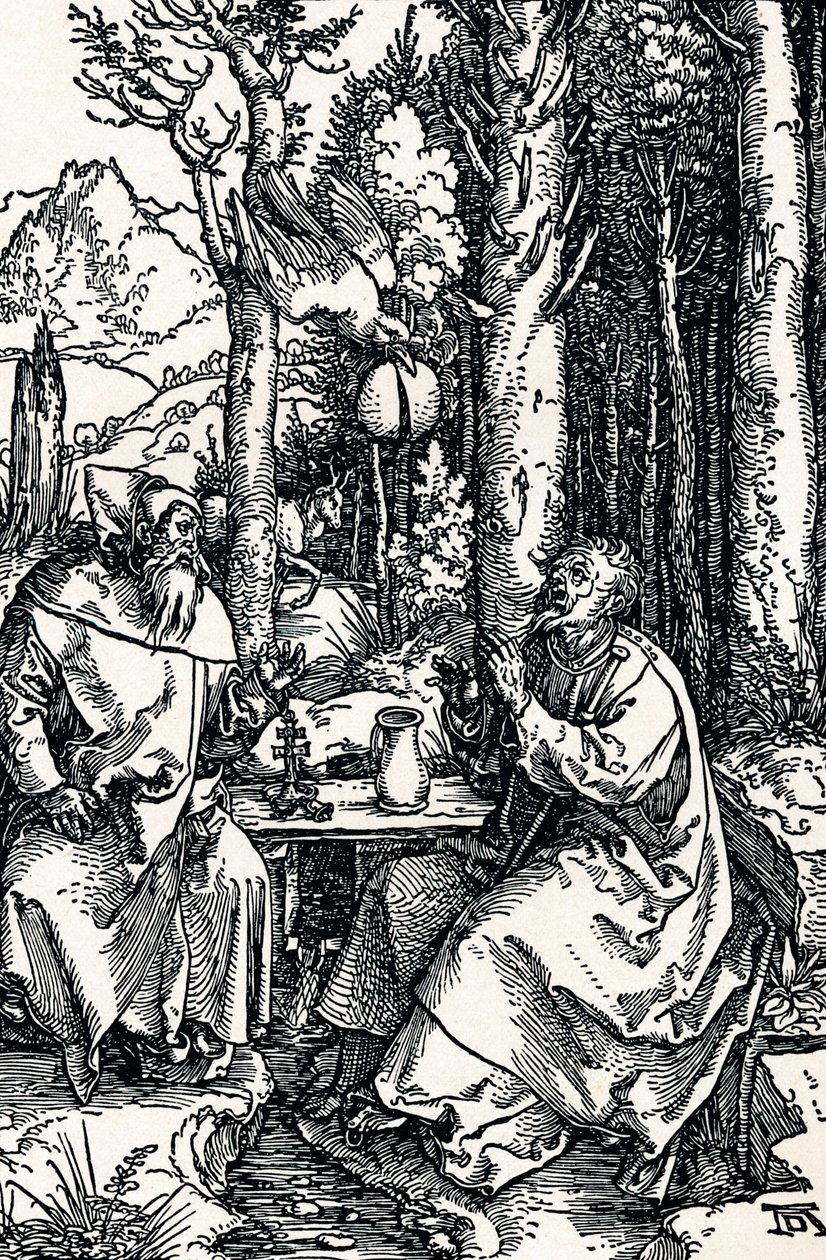 The Hermits St Anthony and St Paul by Albrecht Dürer