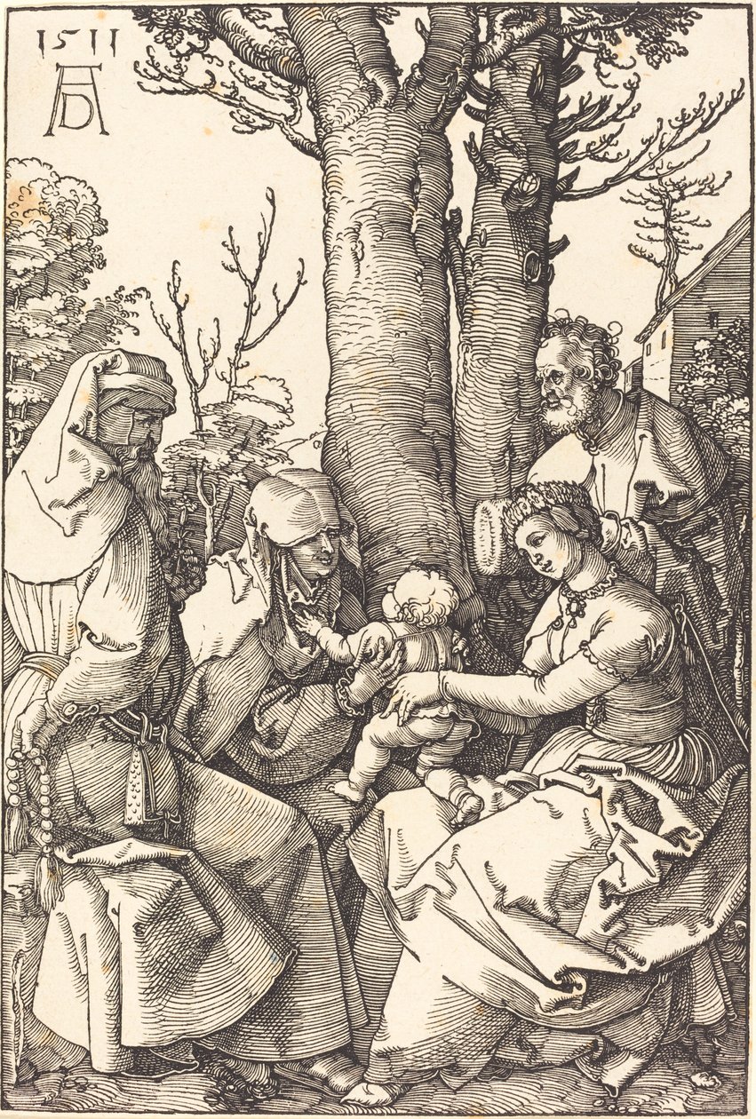 The Holy Family with Joachim and Anne under a Tree by Albrecht Dürer