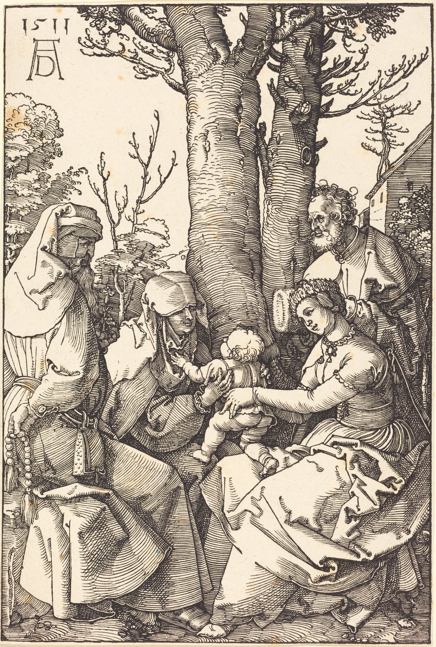 The Holy Family with Joachim and Anne under a Tree by Albrecht Dürer