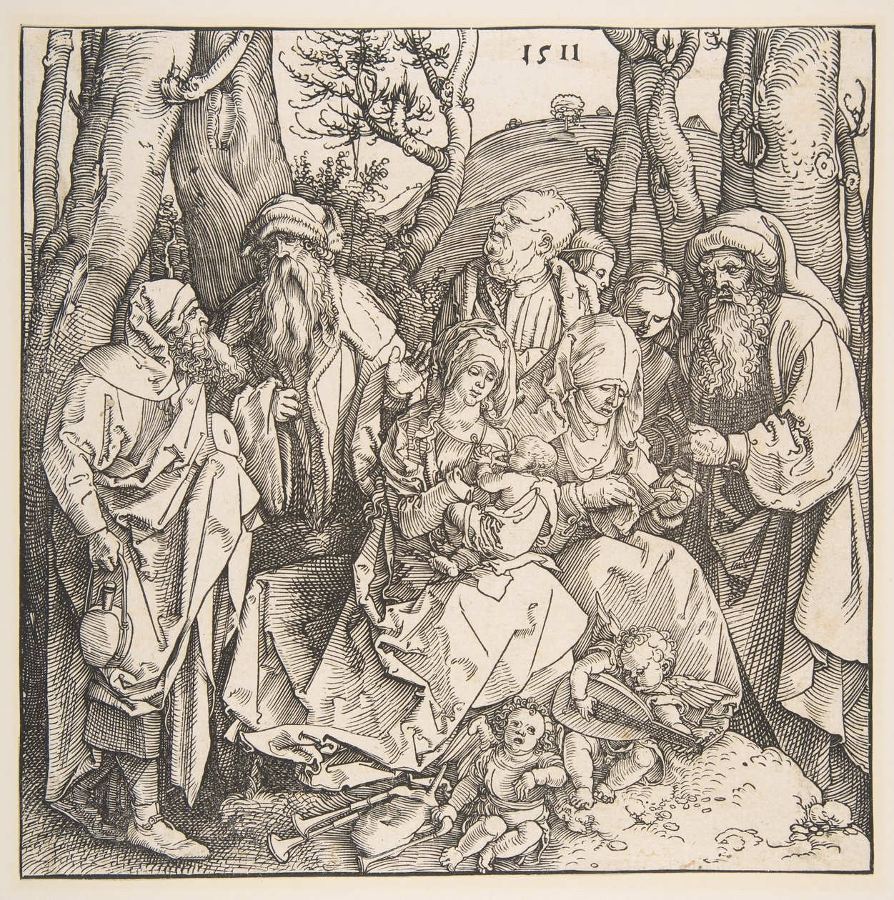 The Holy Family with Saints and Two Musical Angels, 1511 by Albrecht Dürer