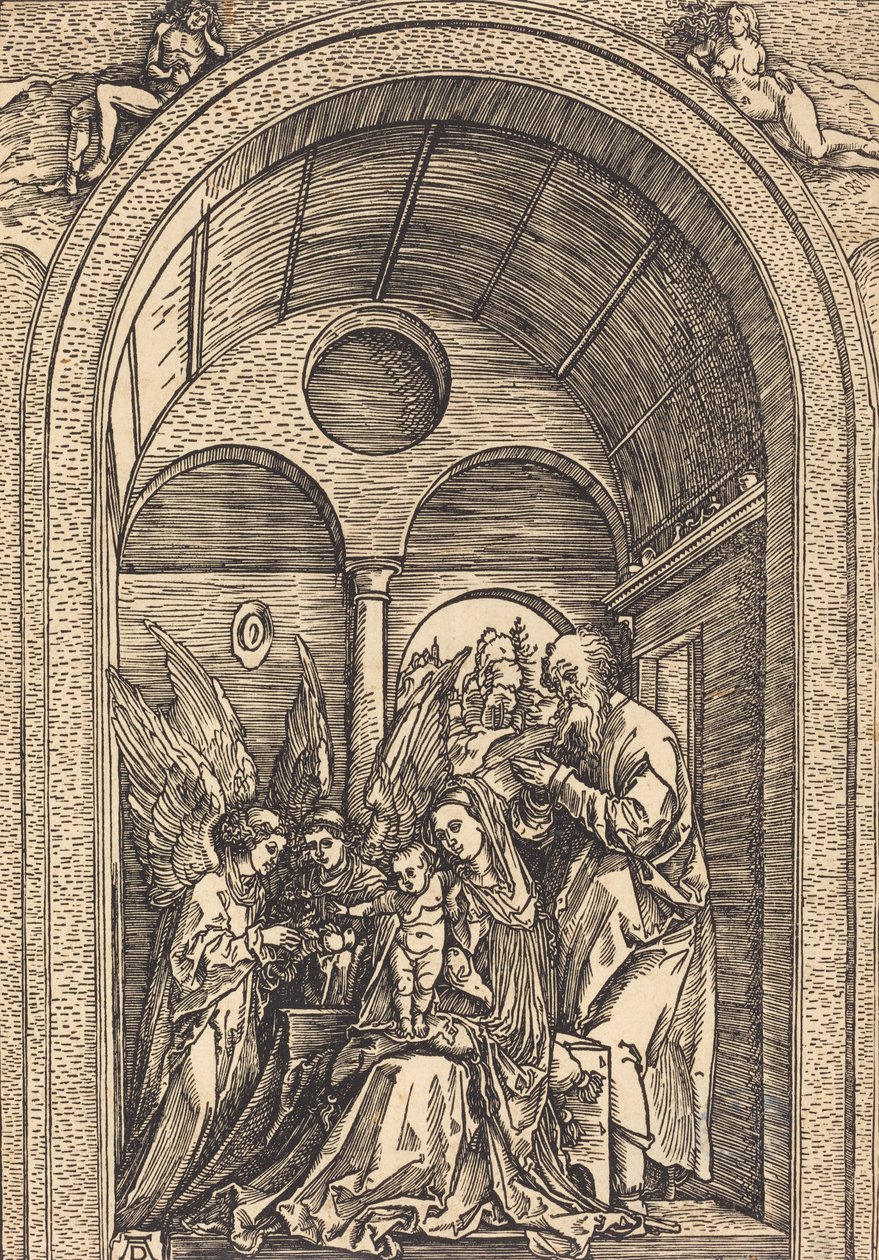 The Holy Family with Two Angels in a Vaulted Hall, c. 1504 by Albrecht Dürer