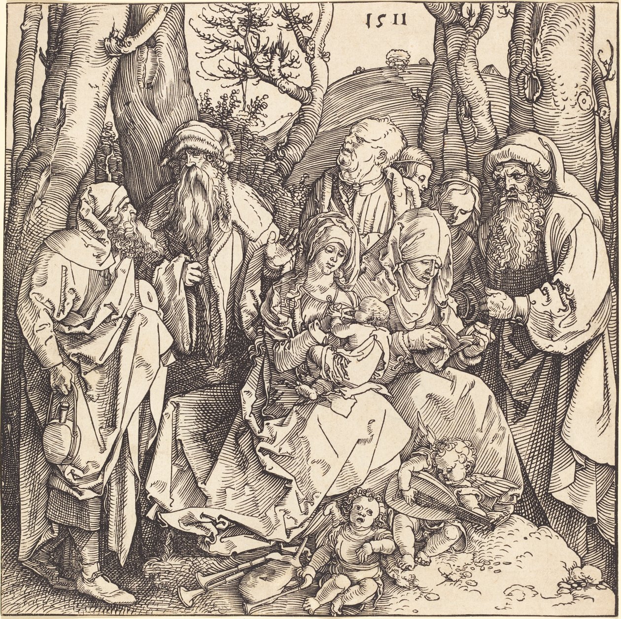 The Holy Family with Two Music-Making Angels by Albrecht Dürer
