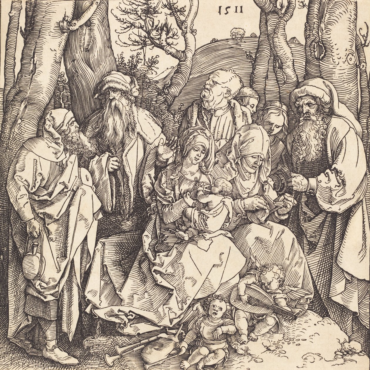 The Holy Family with Two Music-Making Angels by Albrecht Dürer