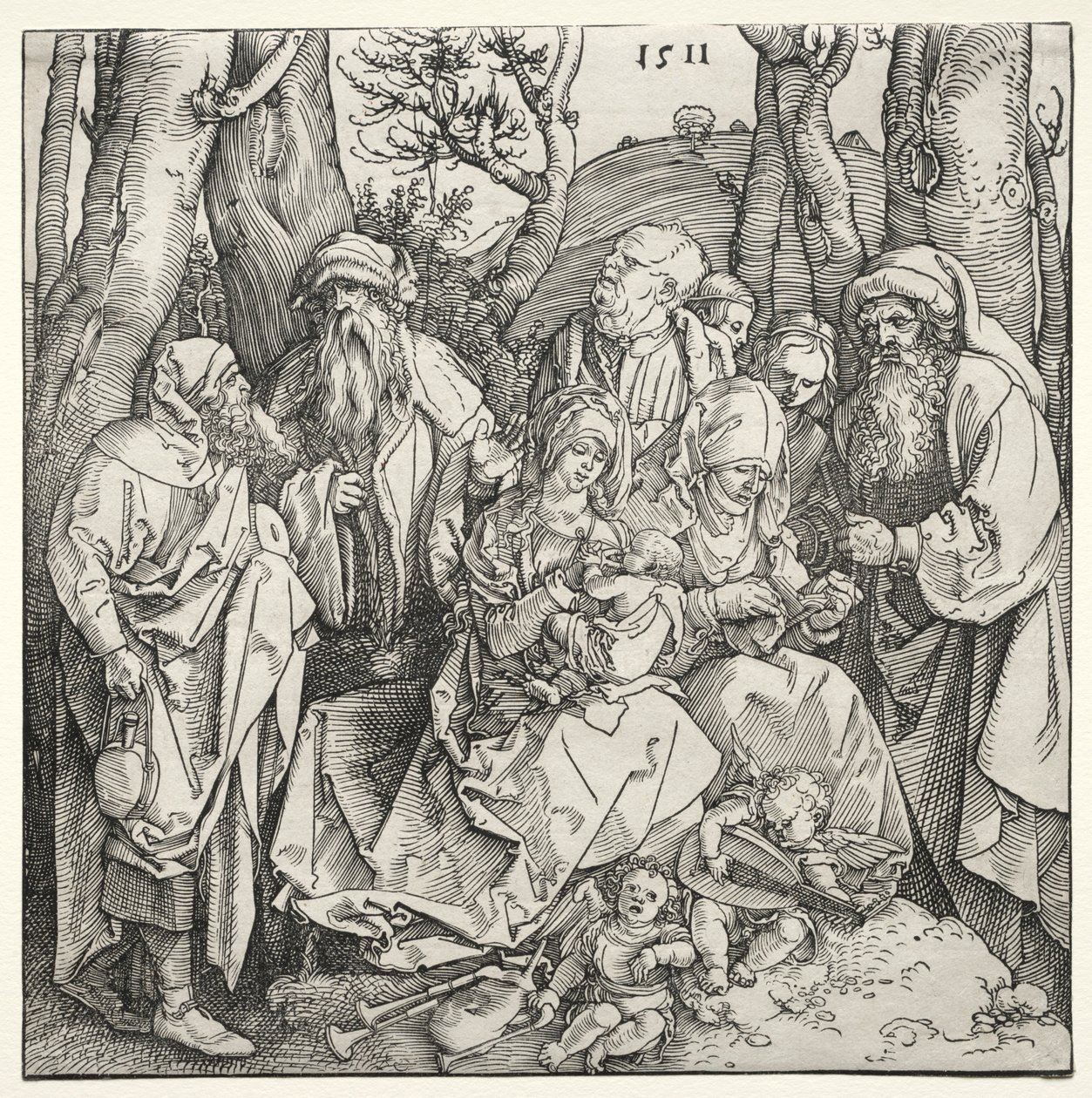The Holy Family with Two Musician Angels by Albrecht Dürer