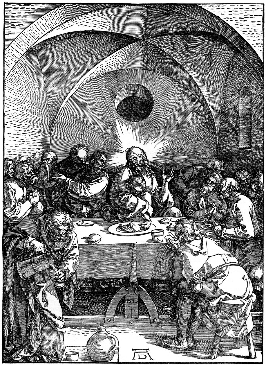 The Last Supper from the Great Passion series by Albrecht Dürer