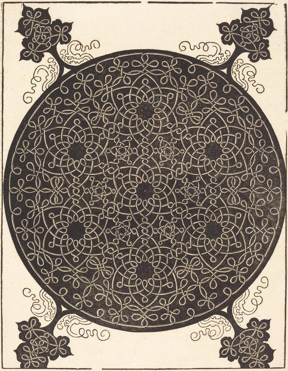 The Sixth Knot (combining seven small systems of knots with black centers) by Albrecht Dürer