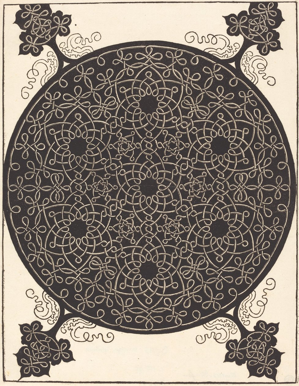 The Sixth Knot (combining seven small systems of knots with black centers) by Albrecht Dürer