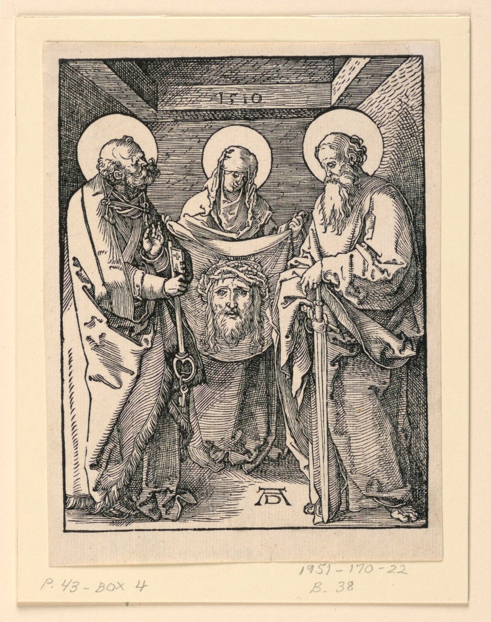 The Sudarium (Saints Veronica, Peter, and Paul), from The Little Passion Series by Albrecht Dürer
