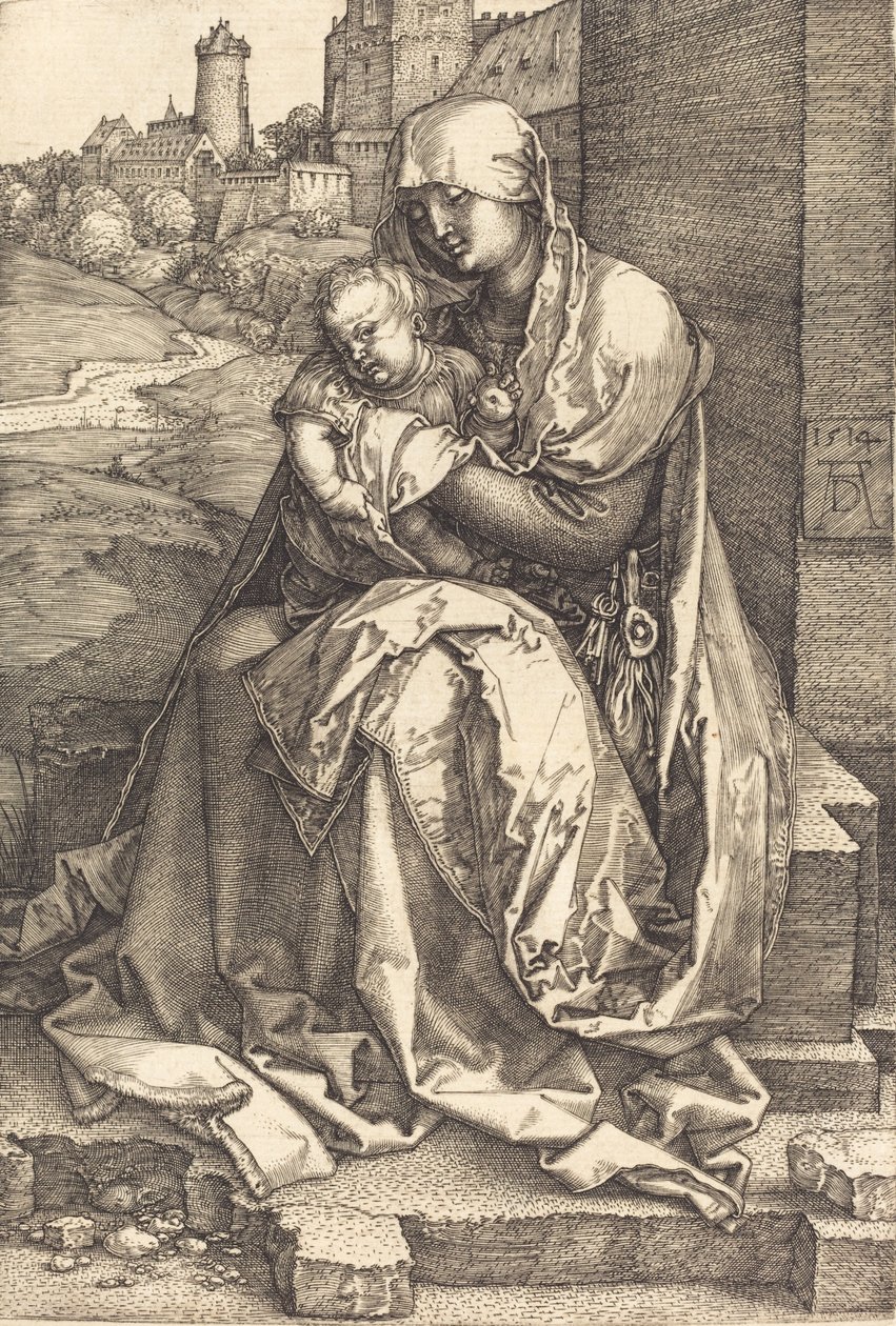 The Virgin and Child Seated by the Wall by Albrecht Dürer