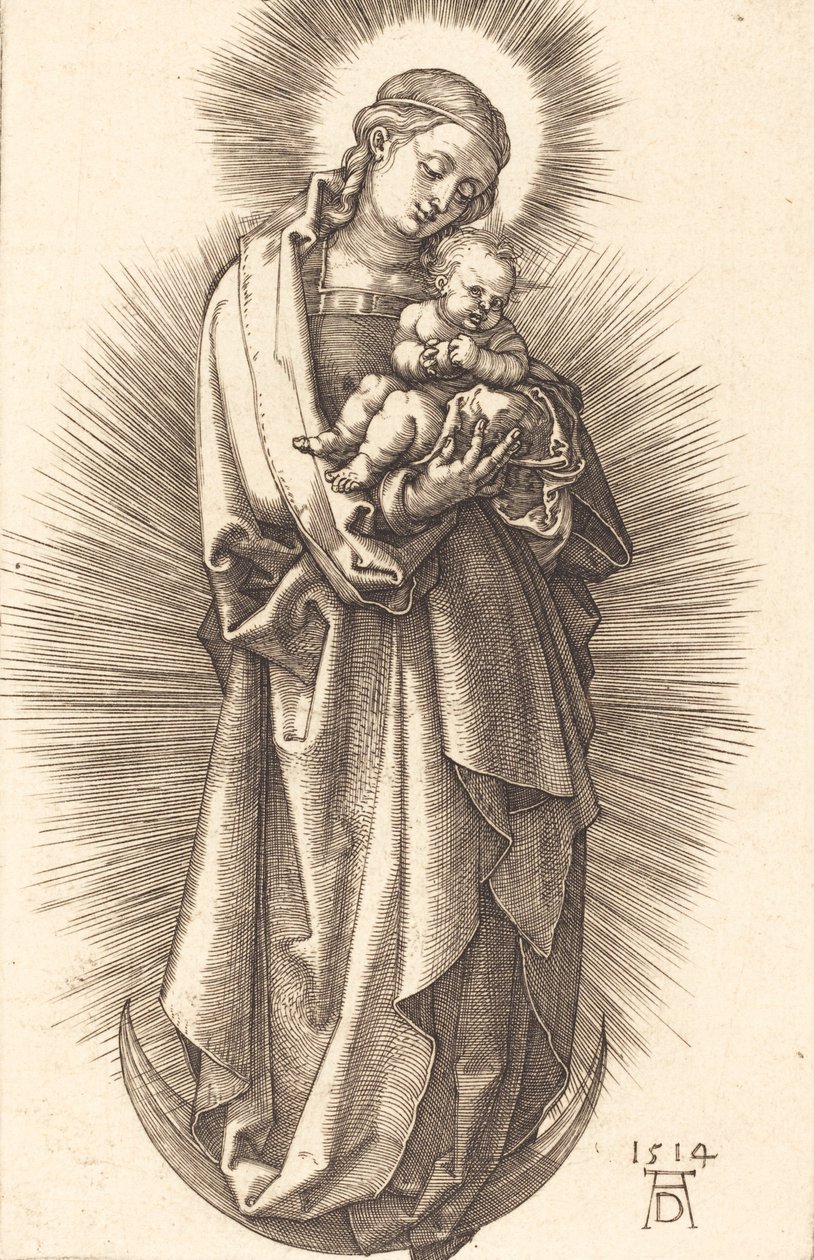The Virgin and Child on a Crescent with a Diadem by Albrecht Dürer
