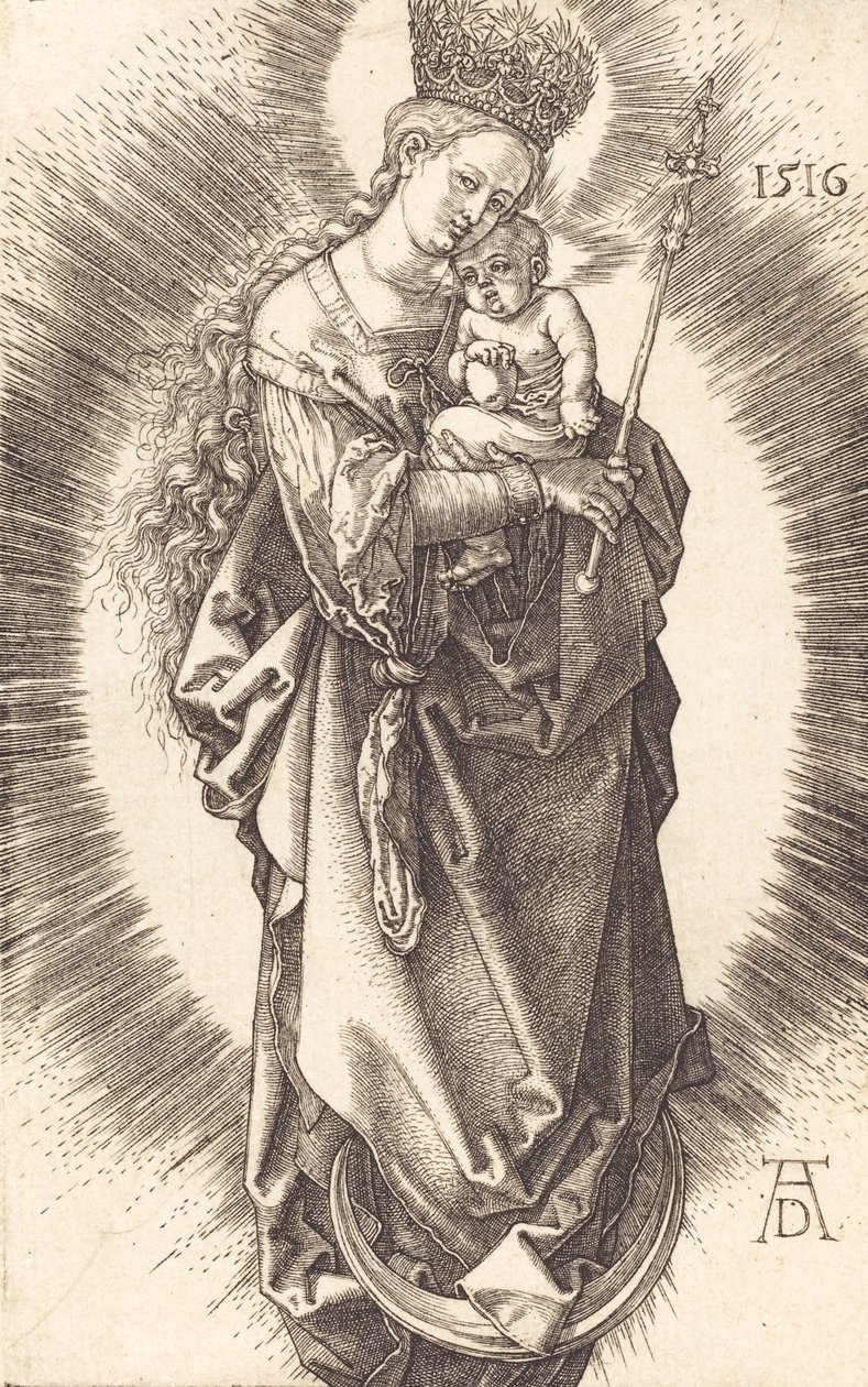 The Virgin and Child on a Crescent with a Sceptre and a Starry Crown, 1516 by Albrecht Dürer