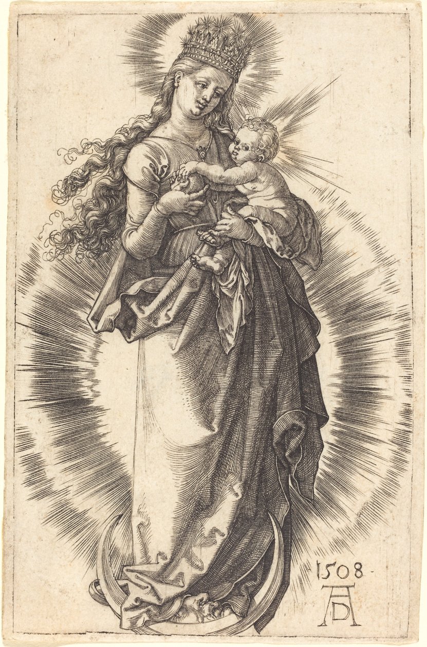 The Virgin and Child on a Crescent with a Starry Crown by Albrecht Dürer