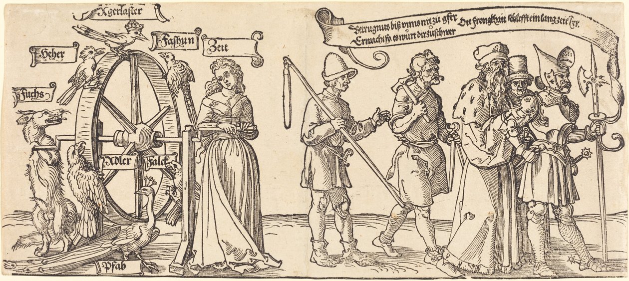 Time and a Fox Turning the Wheel of Fortune with People of all Ranks to the Right by Albrecht Dürer