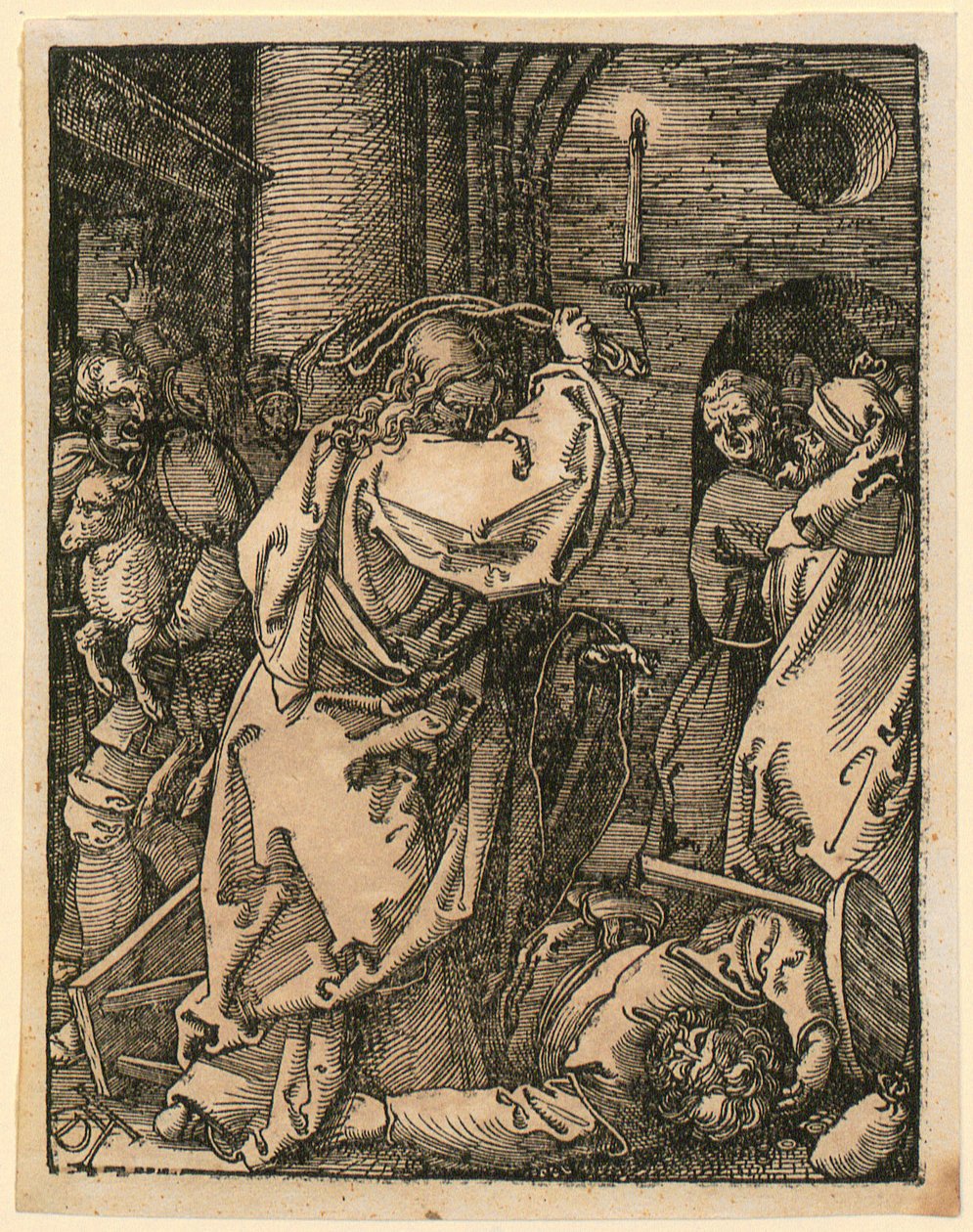 The Expulsion of the Merchants, Plate 7 from the series "Small Woodcut Passion" by Albrecht Dürer
