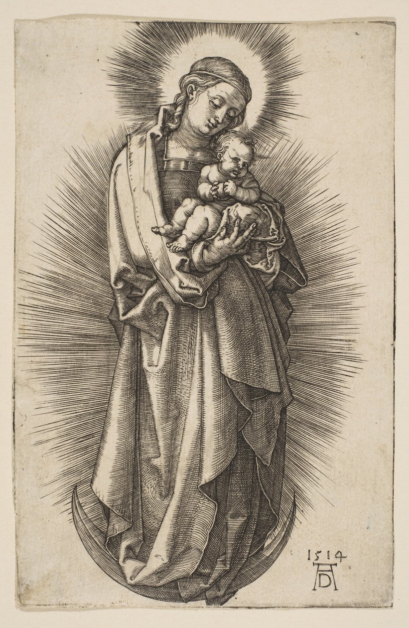 Virgin and Child on the Crescent with a Diadem by Albrecht Dürer