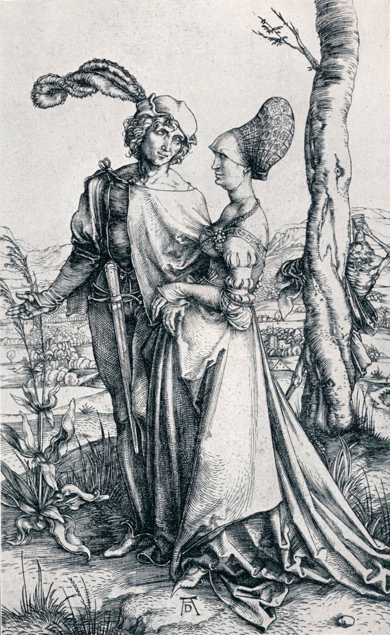 Young Couple Threatened by Death or The Promenade by Albrecht Dürer
