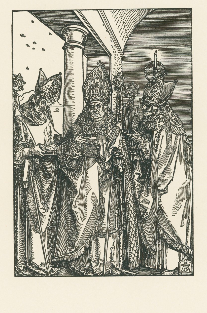 Bishop Saint Nicolaus, saints Ulrich and Erasmus by Albrecht Dürer or Duerer