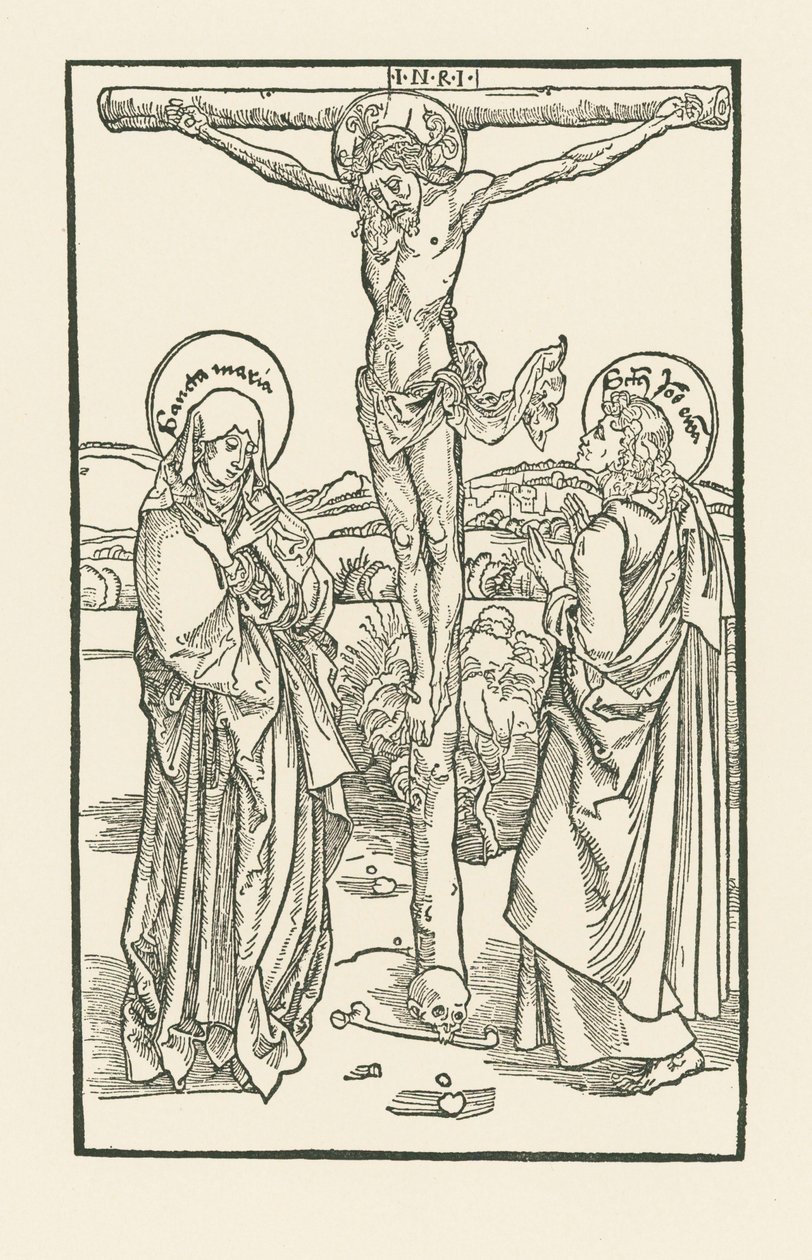 Christ on the Cross with Virgin Mary and Saint John by Albrecht Dürer or Duerer
