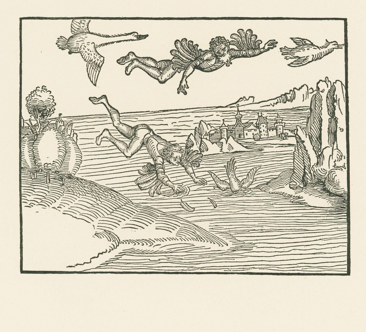 Daedalus and Icarus by Albrecht Dürer or Duerer