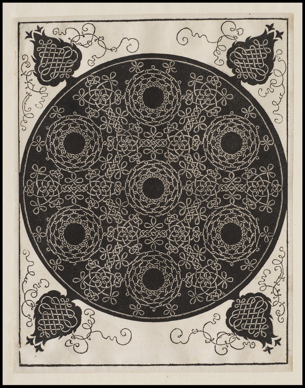 Fourth Knot, 7 Circular Groups of Knots with Black Centres by Albrecht Dürer