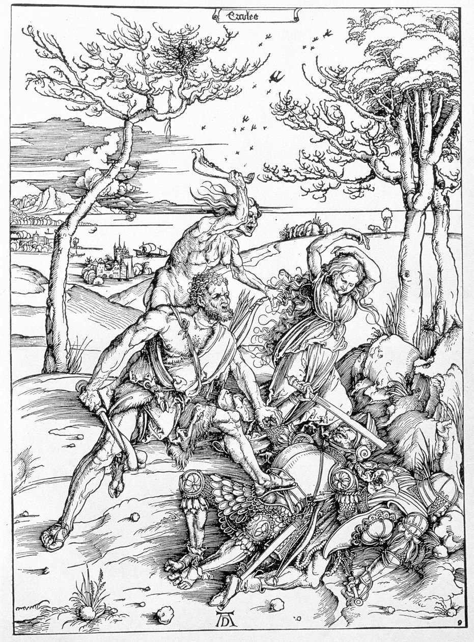 Hercules Killing the Molionides by Albrecht Dürer or Duerer