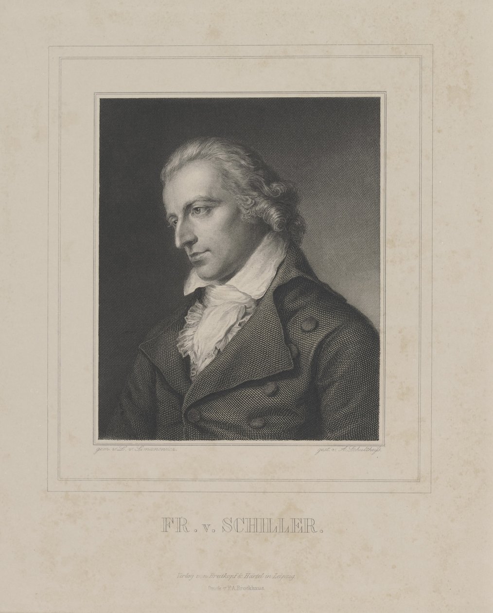 Portrait of Friedrich von Schiller 1759-1805, c. 1840 by Albrecht Fürchtegott Schultheiss