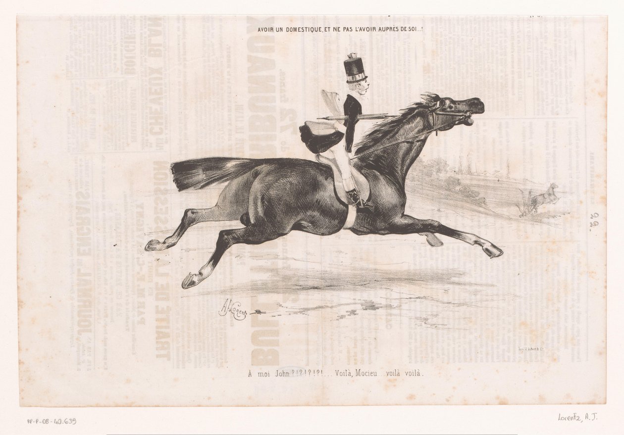 Young Man on Galloping Horse by Alcide Joseph Lorentz