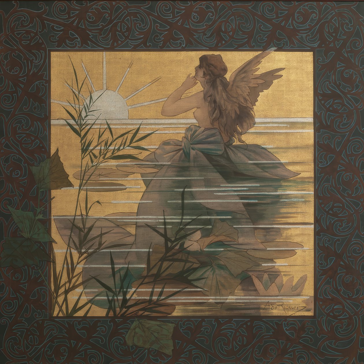 Composition with Winged Nymph at Sunrise by Alejandro de Riquer