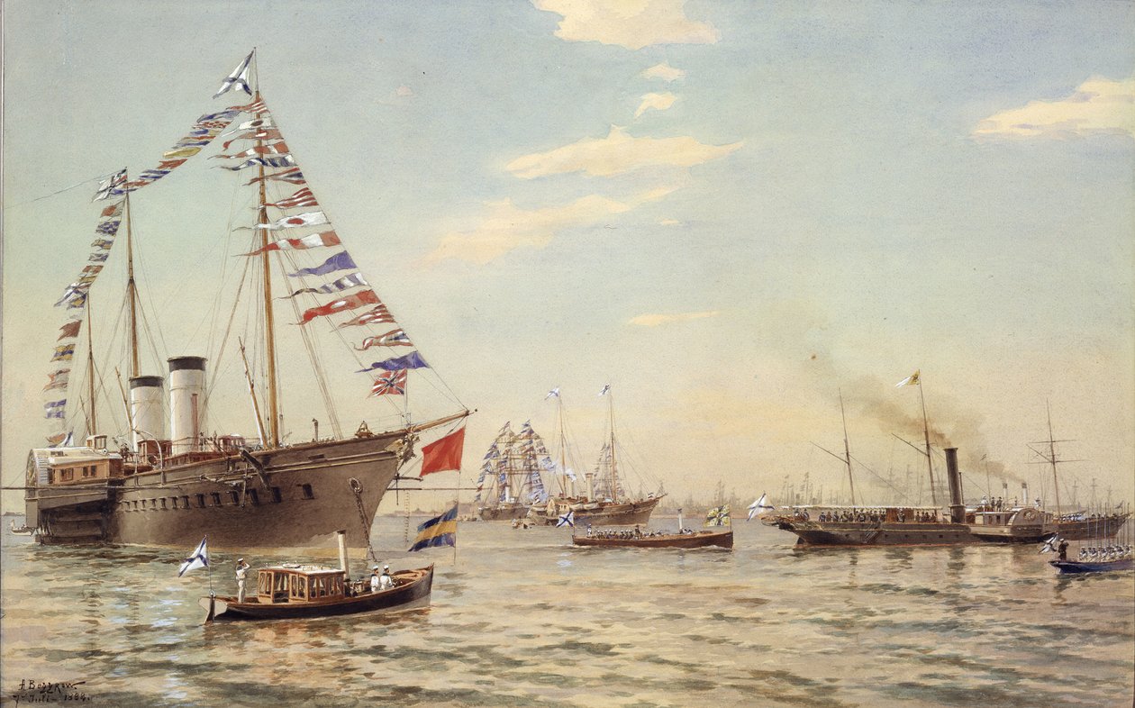 German Emperor William II visiting Kronstadt in July 1888 by Aleksandr Karlovich Beggrov