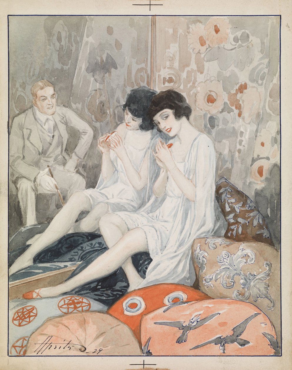 Lady in Her Boudoir by Aleksandrs Apsit