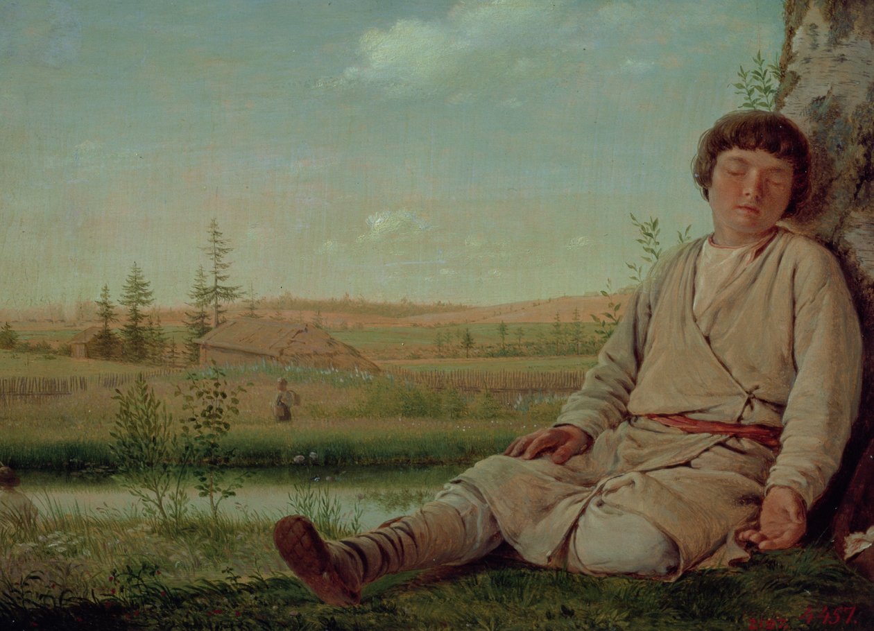 Sleeping Shepherd Boy by Aleksei Gavrilovich Venetsianov