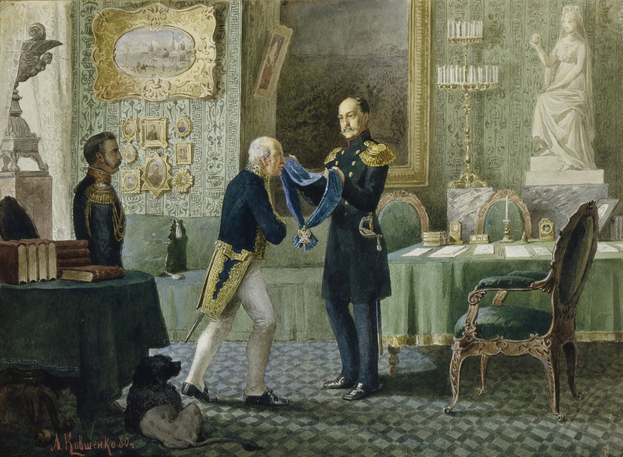 Emperor Nicholas I Awards the Blue Riband of the Order of St. Andrew to ...