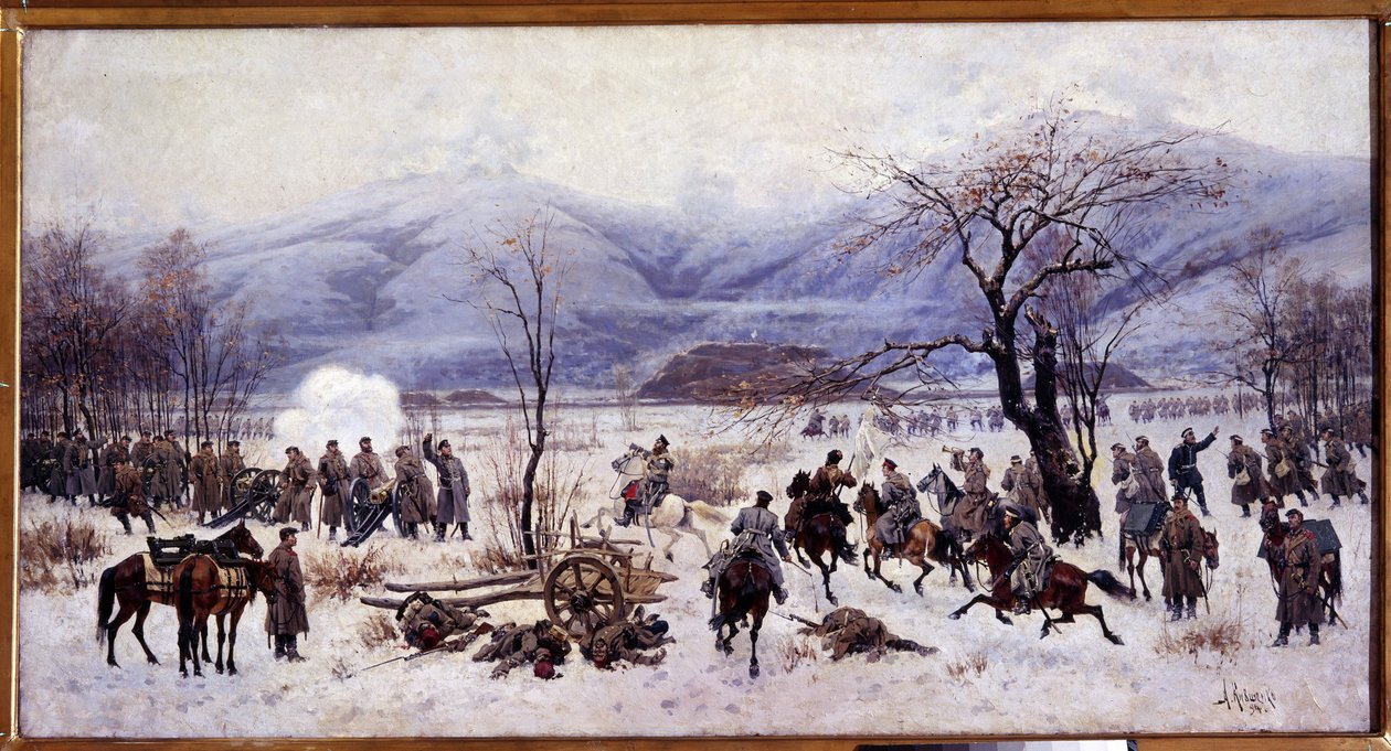 The Fourth Battle of Shipka Pass (1877-1878). Painting by Alexei