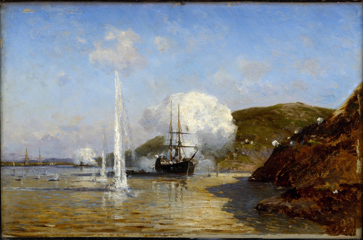The Action of Nikolai Skrydlov (1844-1918) on the Danube by Aleksei Petrovich Bogolyubov