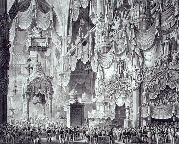 Coronation of Ferdinand I in Milan Cathedral by Alessandro (after) Sanquirico