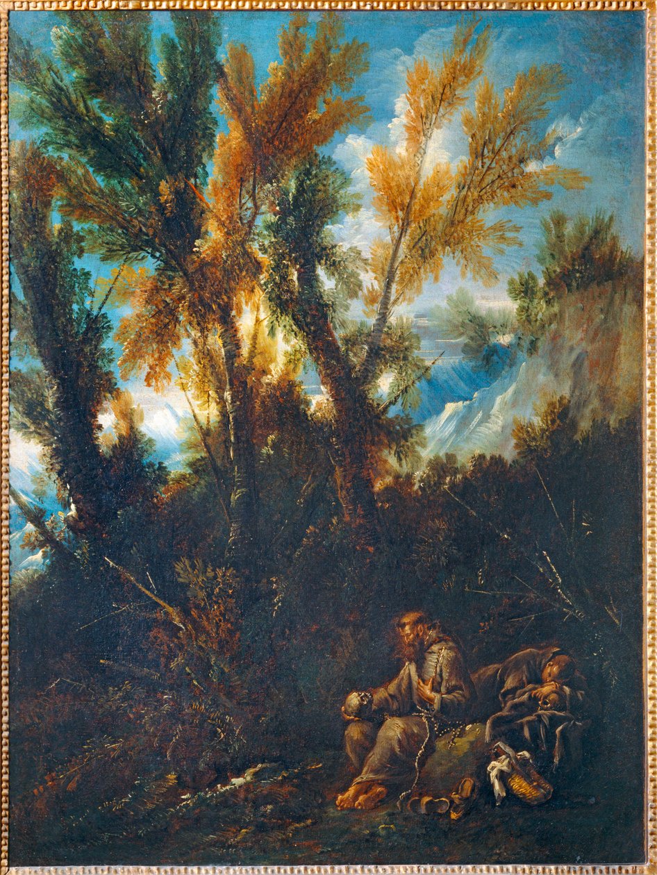 Two Hermits in a Forest by Alessandro (style of) Magnasco