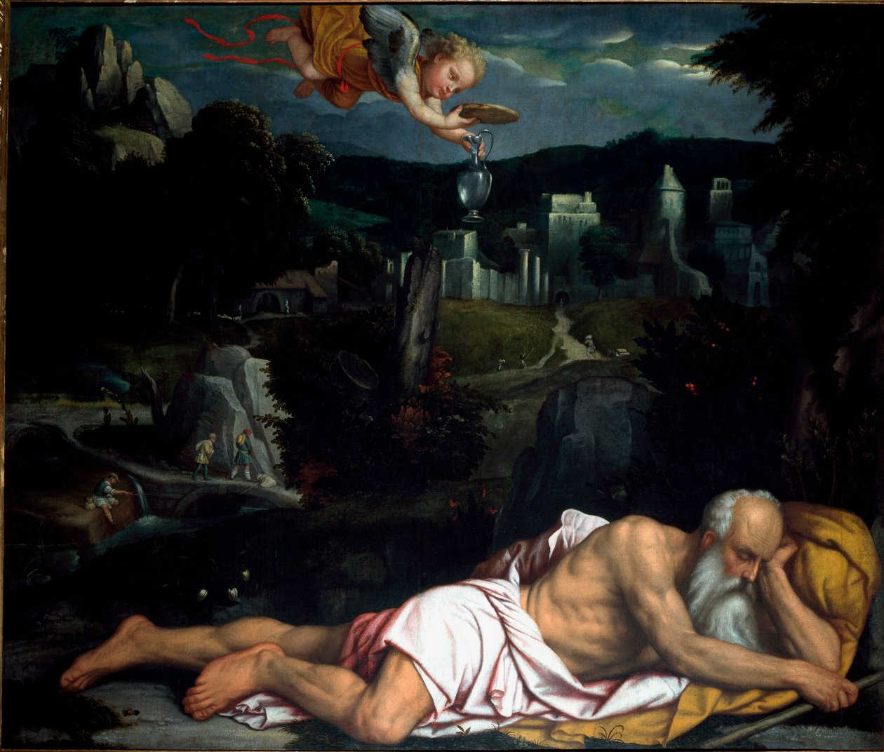 Elijah asleep by Alessandro Bonvicino Moretto