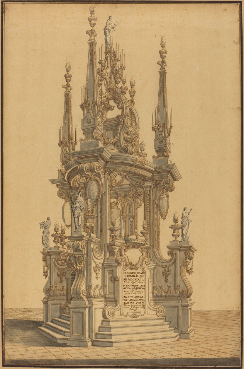Magnificent Catafalque in Honor of John III, King of Poland by Alessandro Galli Bibiena