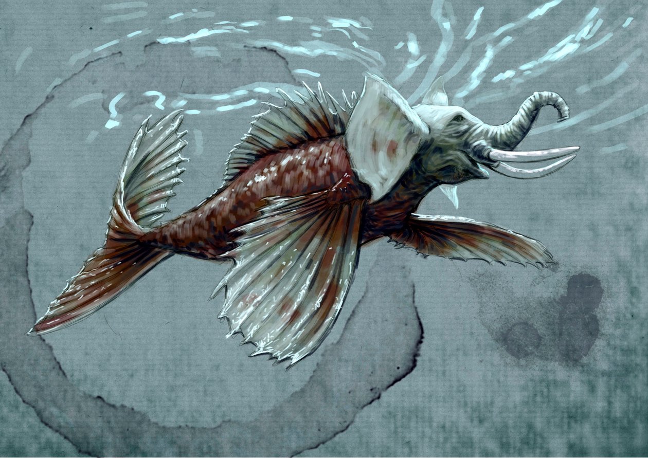 Representation of a Makara by Alessandro Lonati