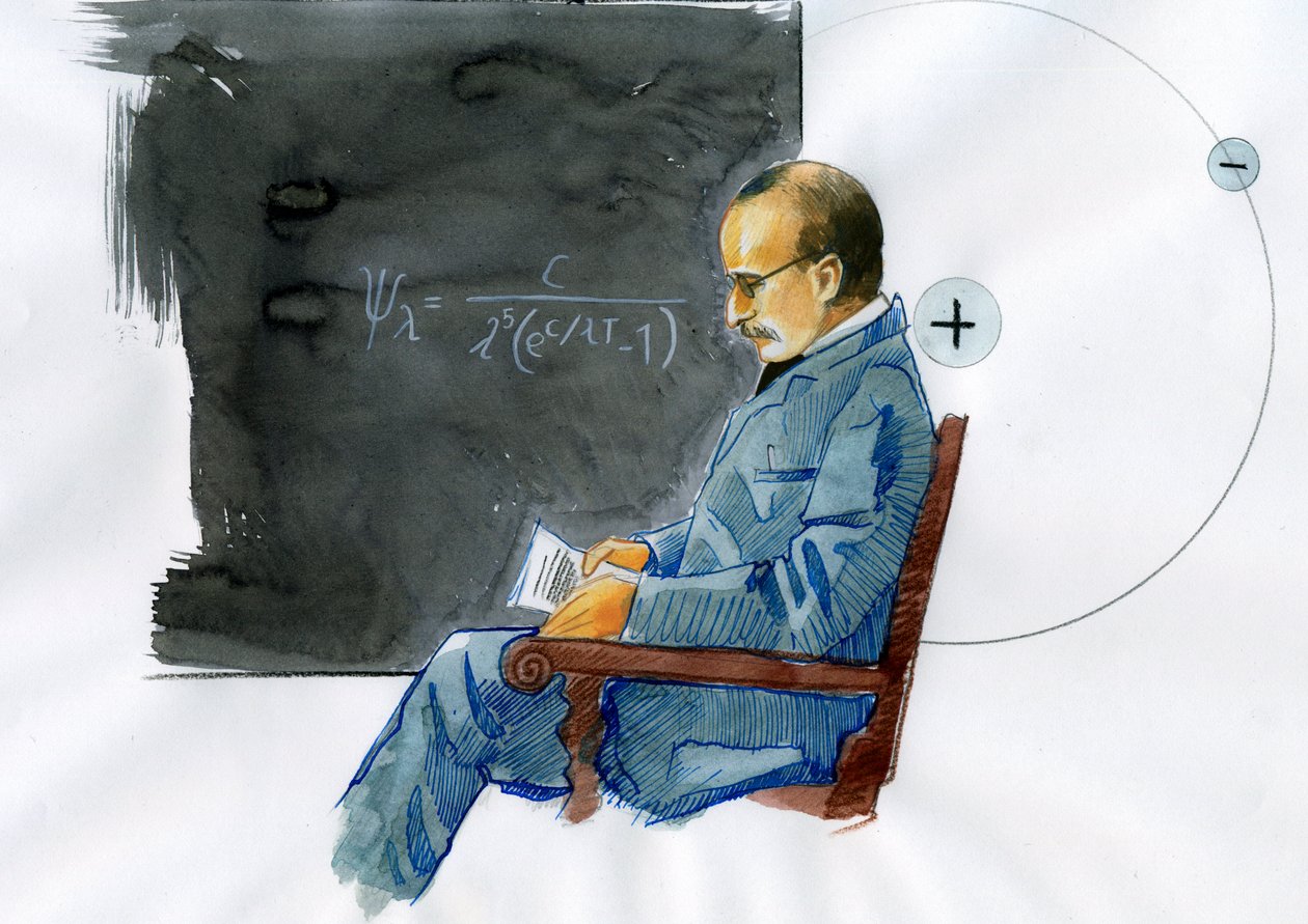 Portrait of the German physicist Max Planck (1868-1947) by Alessandro Lonati