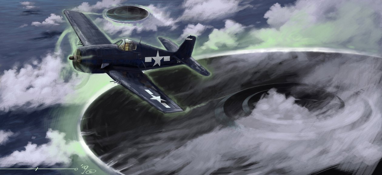 Mysterious phenomena: depicting the disappearance of a US Navy aircraft in the Bermuda triangle in the 1940s by Alessandro Lonati