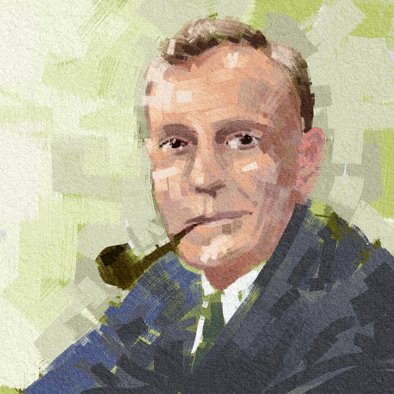 Portrait of Astronomer Edwin Hubble by Alessandro Lonati