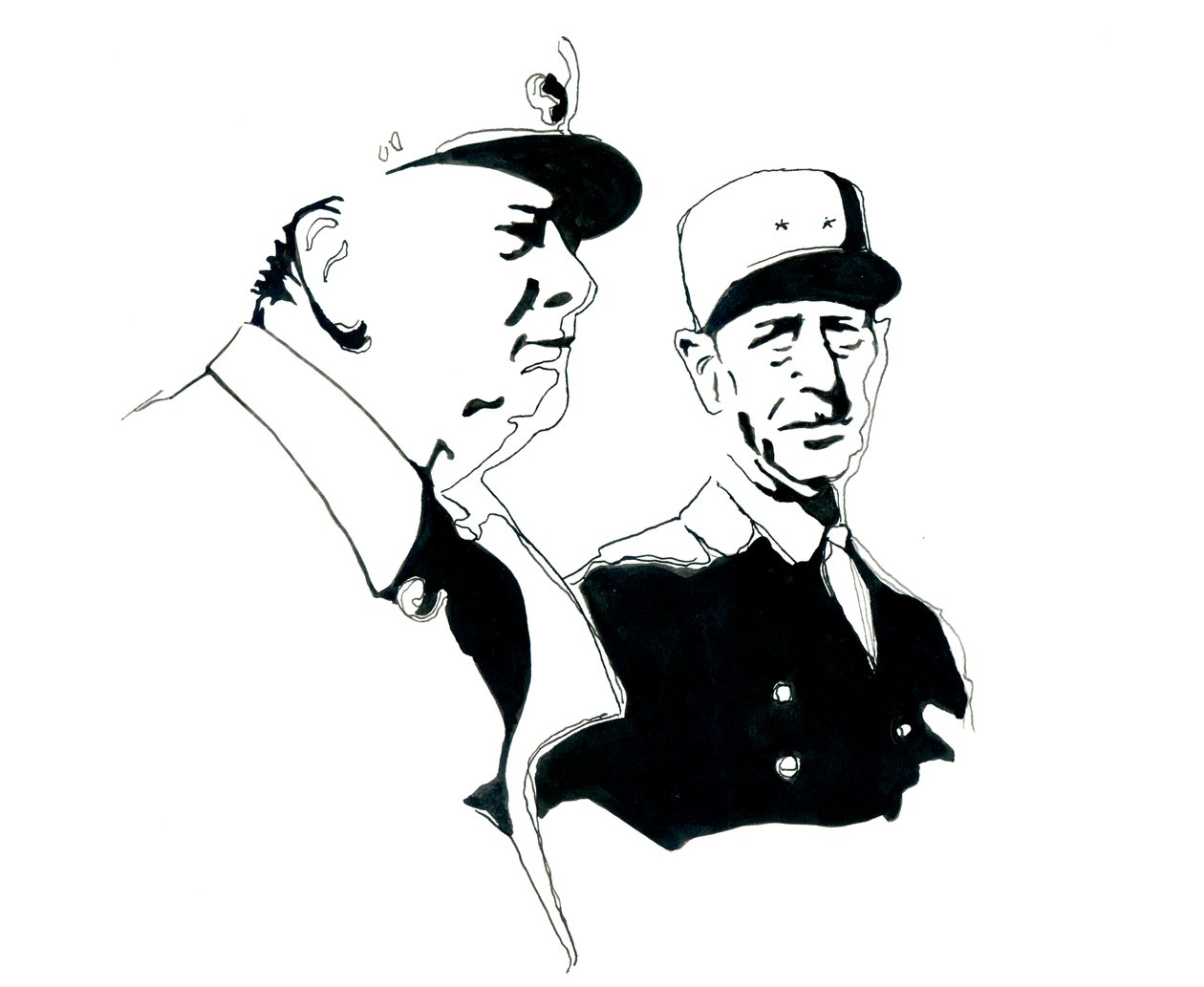 Portrait of Charles de Gaulle and Winston Churchill by Alessandro Lonati
