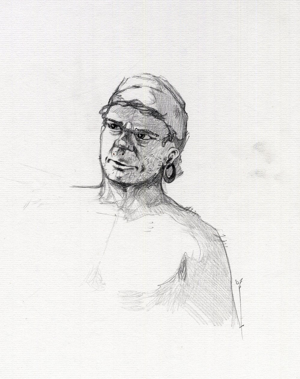 Portrait of a pirate (privateer) or bust of a sailor by Alessandro Lonati