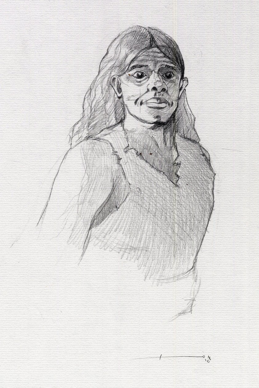 Portrait of a pirate or bust of a sailor by Alessandro Lonati