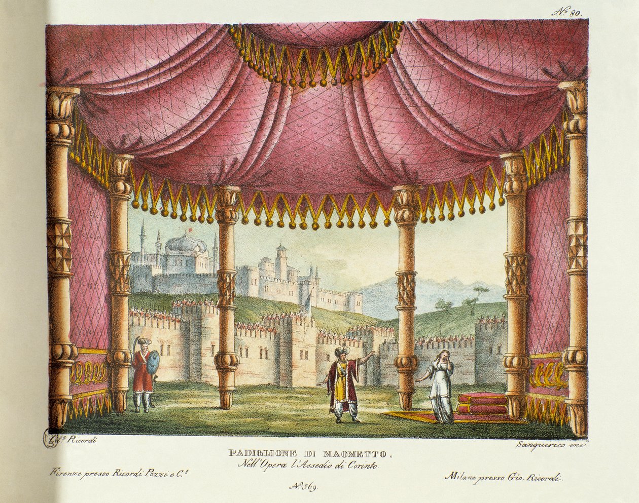 The Pavilion of Muhammad (Act II) Scenography for the performance at the Teatro alla Scala in Milan in 1829 of the opera 