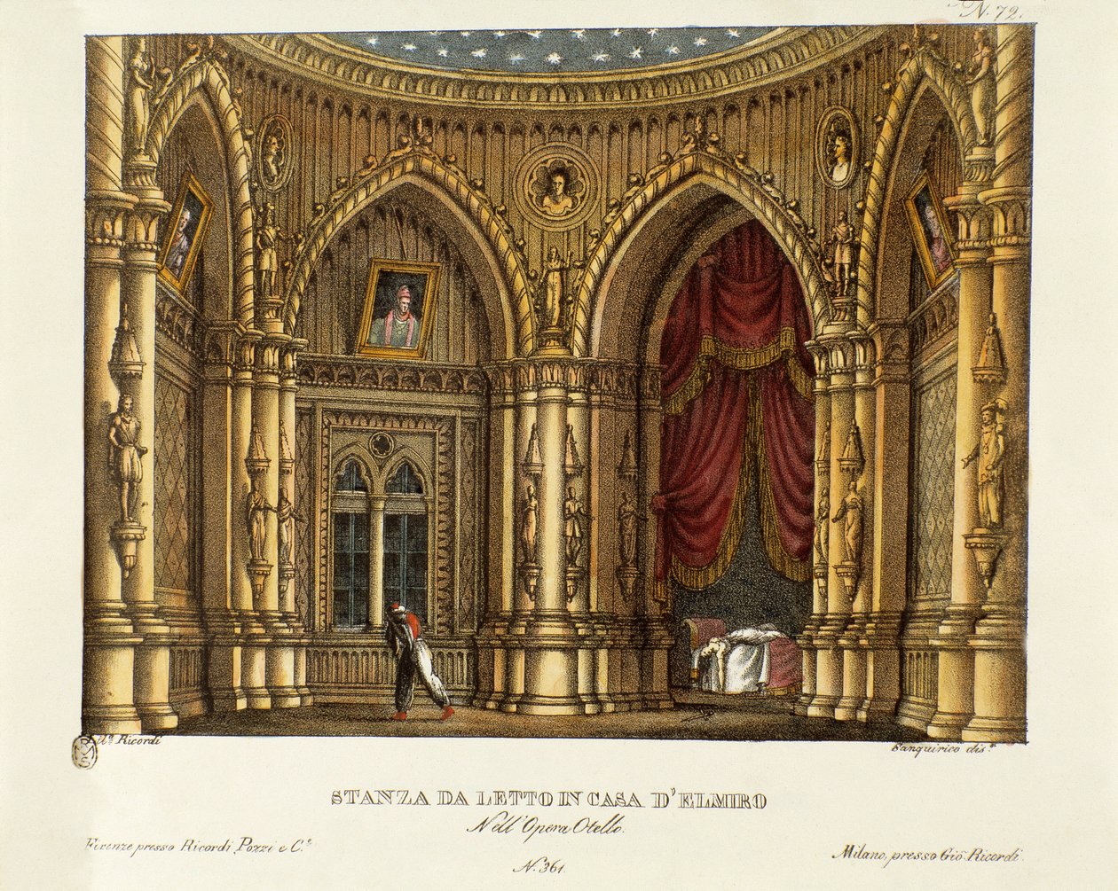 The Bedroom of Elmire (or Elmiro) Scenography for the Opera 